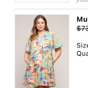 Pinkblush Maternity Multicolor Floral Dress NWT